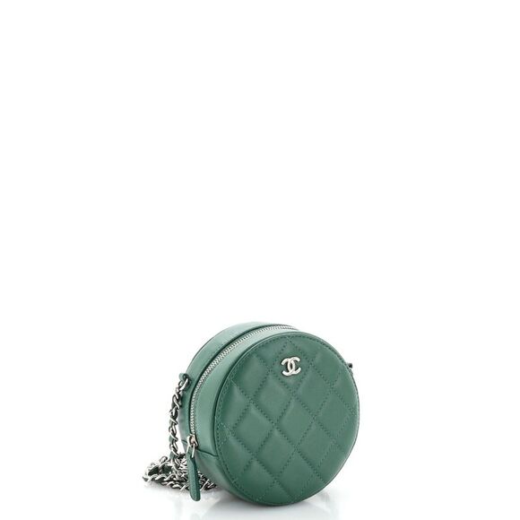 Chanel Round Clutch with Chain Quilted Lambskin Mini Green - Picture 3 of 10